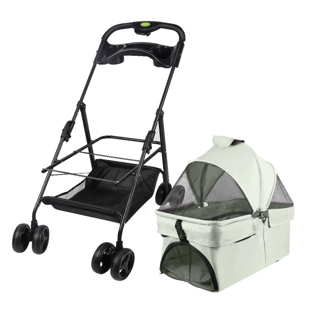 Poussette Pliable pour Chien et Chat avec Frein - 5 Coloris