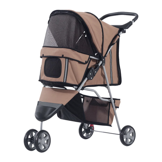 Poussette Pliable pour Chien et Chat - Panier & Porte-Gobelet