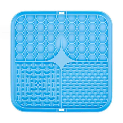 Tapis de léchage pour chien et chat, coloris bleu