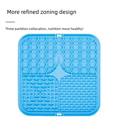 Tapis de léchage à 3 zones de reliefs différents