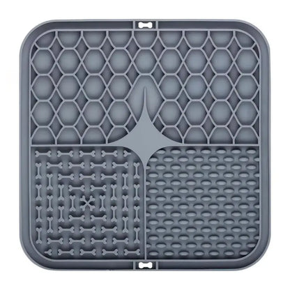 Tapis de léchage pour chien et chat, coloris gris