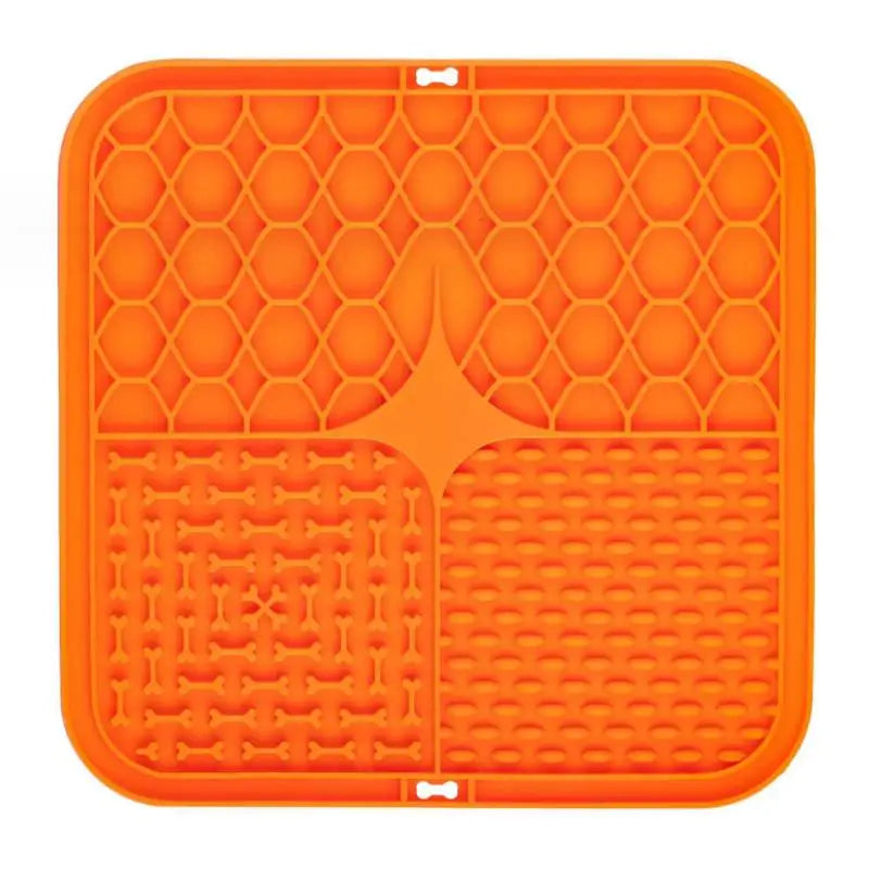 Tapis de léchage pour chien et chat, coloris orange